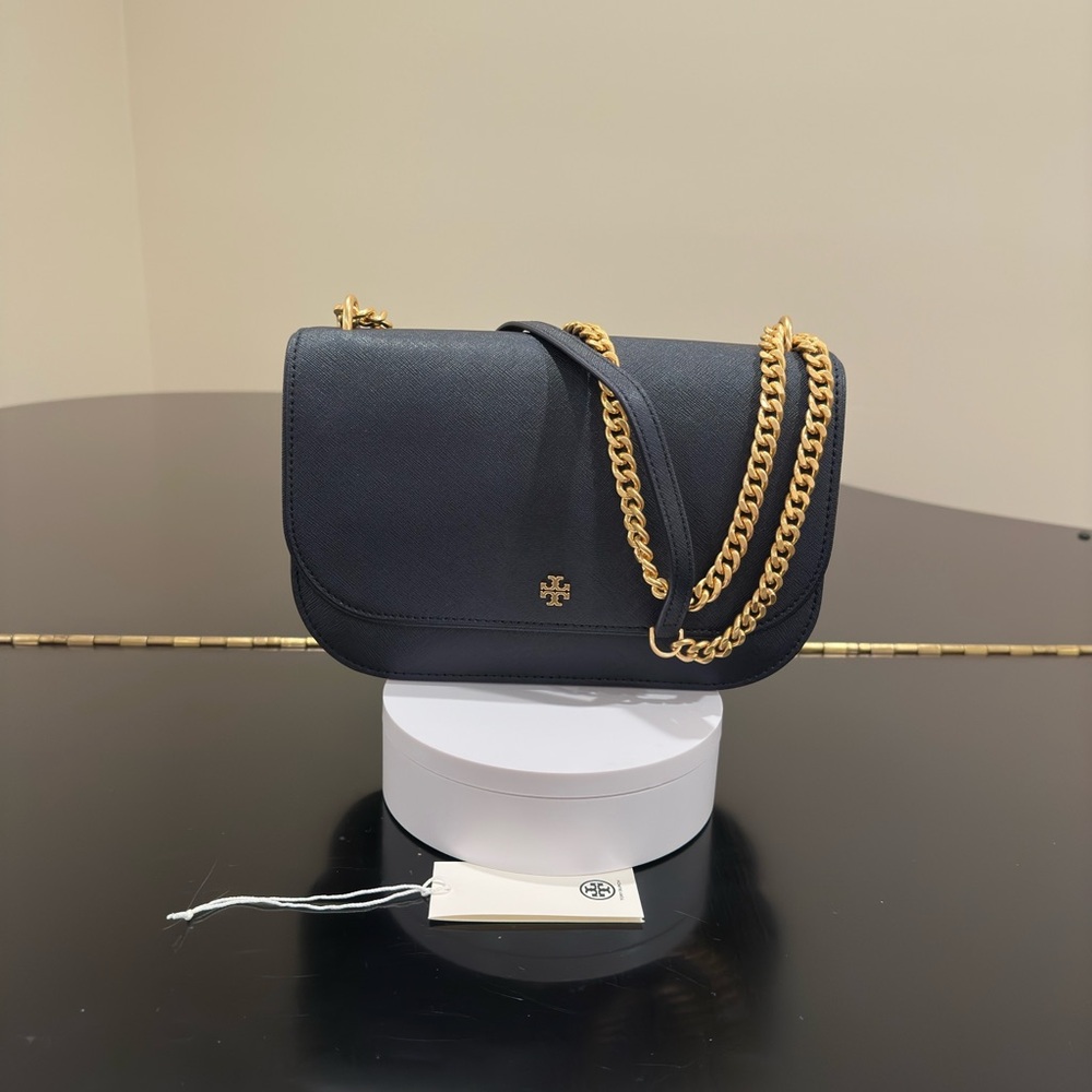 NWT Authentic Luxury Classic Tory Burch Emerson E/W Flap Adjustable Shoulder Bag - Picture 5 of 17